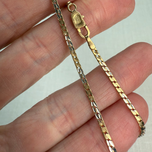 7.5" 14K Two-tone Gold Italian Unoaerre S-Link Bracelet 2.47g