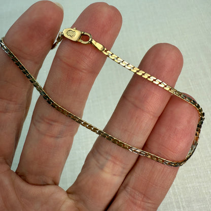 7.5" 14K Two-tone Gold Italian Unoaerre S-Link Bracelet 2.47g
