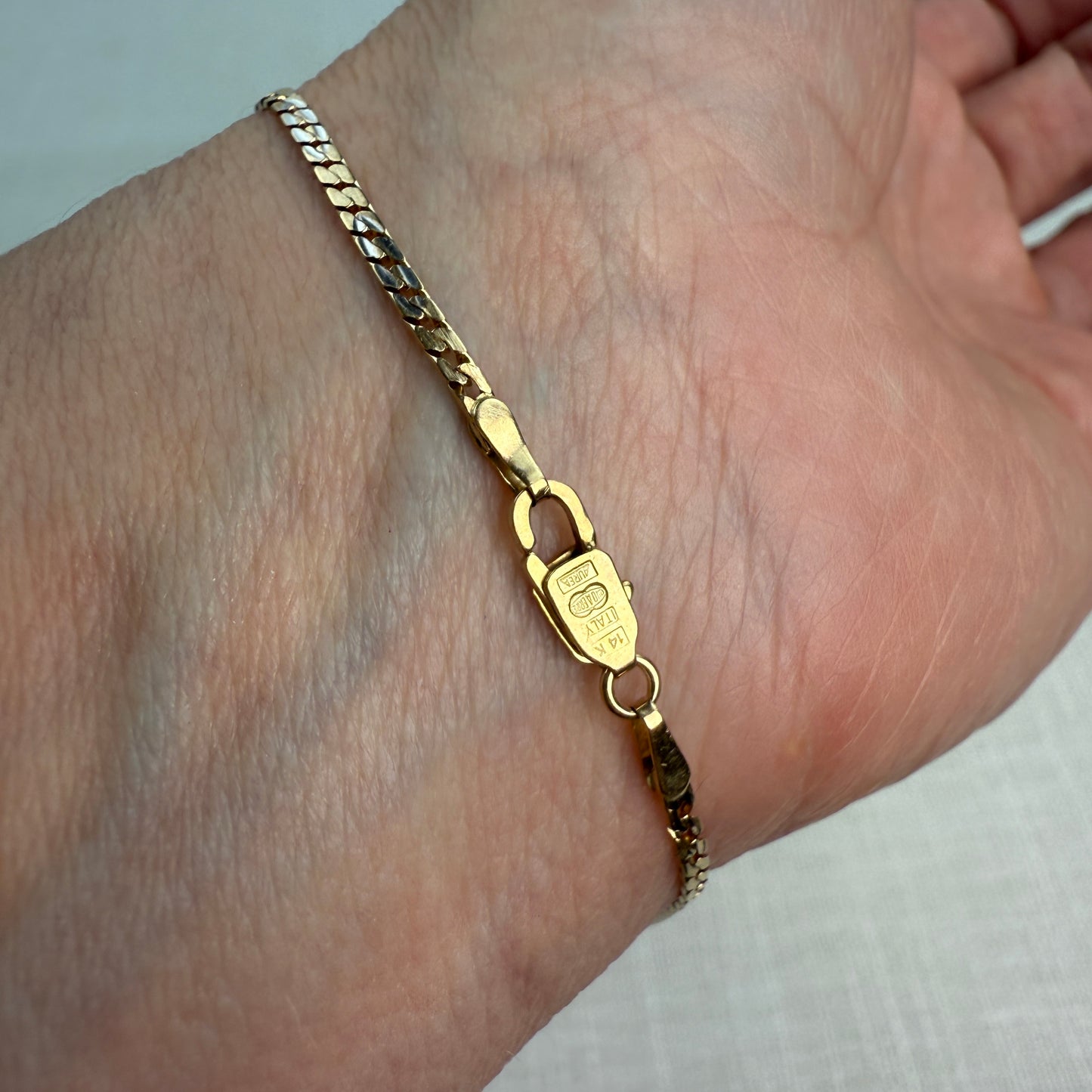 7.5" 14K Two-tone Gold Italian Unoaerre S-Link Bracelet 2.47g