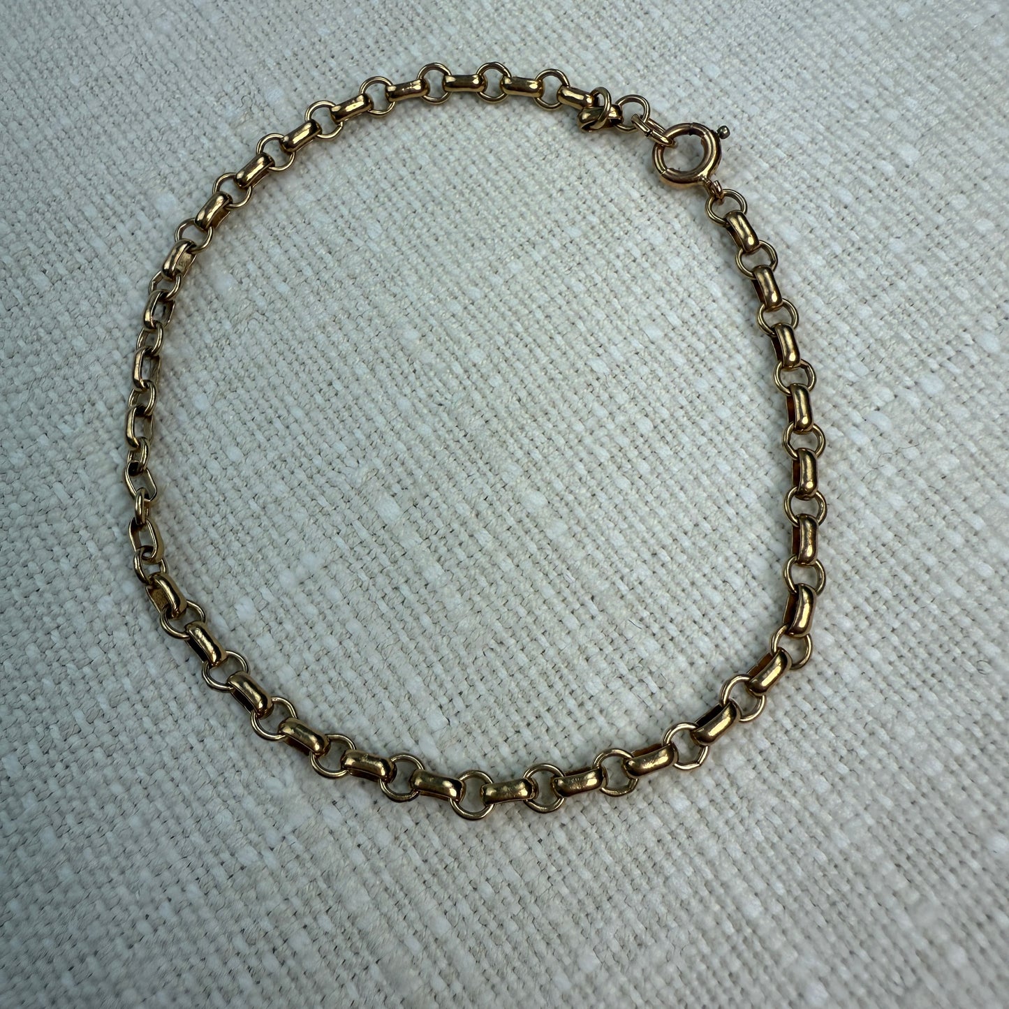 6.75" Alternating Round and Oval Rolo Bracelet 10K Gold 3.17g
