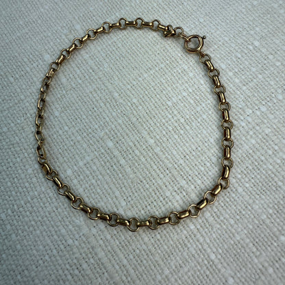 6.75" Alternating Round and Oval Rolo Bracelet 10K Gold 3.17g