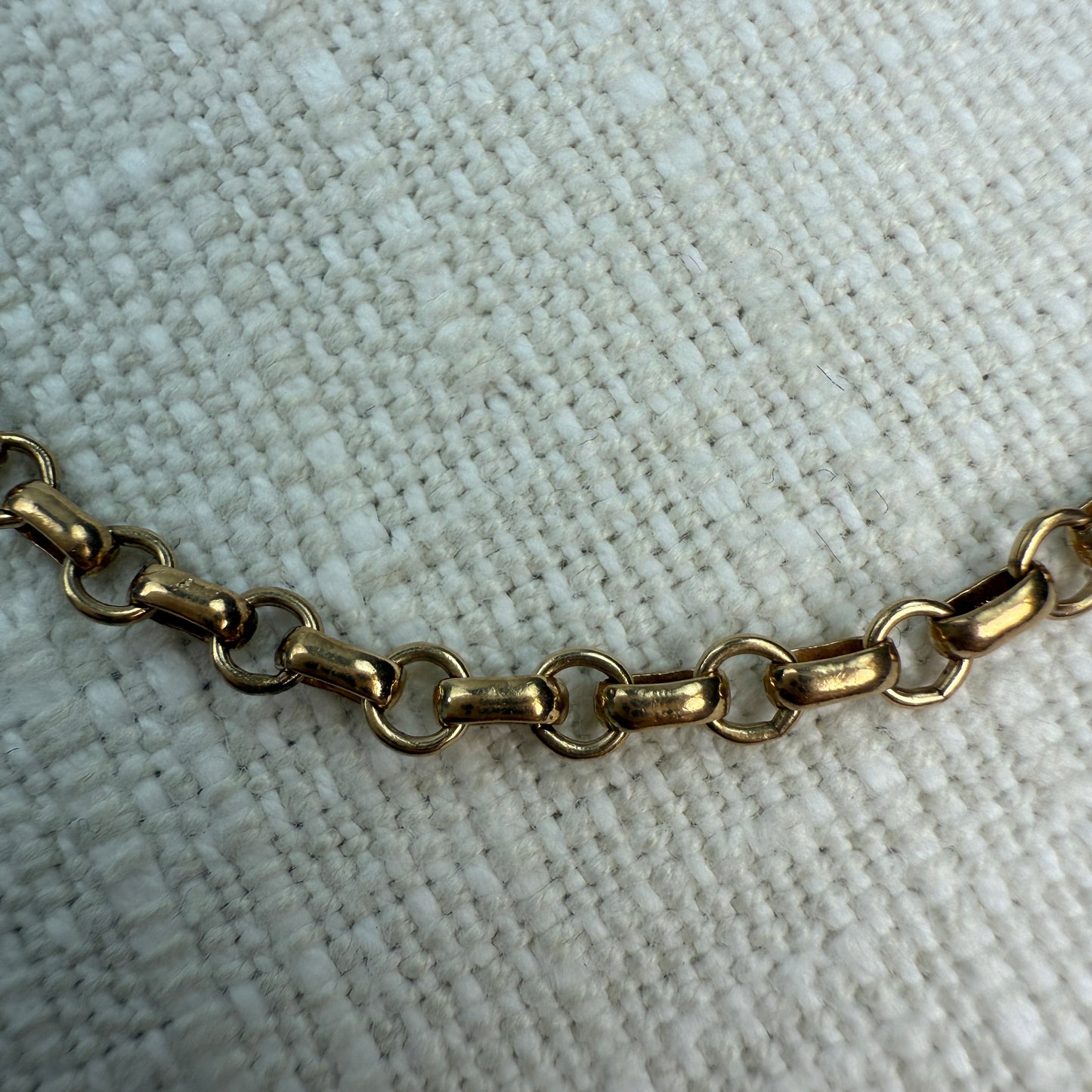 6.75" Alternating Round and Oval Rolo Bracelet 10K Gold 3.17g