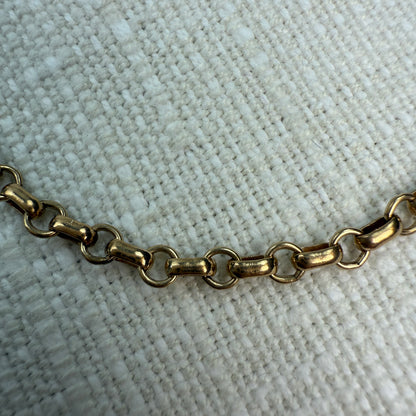 6.75" Alternating Round and Oval Rolo Bracelet 10K Gold 3.17g