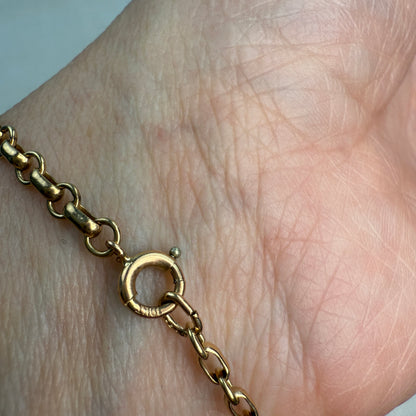 6.75" Alternating Round and Oval Rolo Bracelet 10K Gold 3.17g