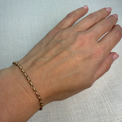 6.75" Alternating Round and Oval Rolo Bracelet 10K Gold 3.17g