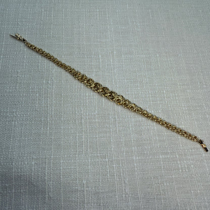 6.75" Graduated Swirl 14K Yellow Gold Statement Bracelet 8.4mm 3.89g