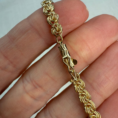 6.75" Graduated Swirl 14K Yellow Gold Statement Bracelet 8.4mm 3.89g