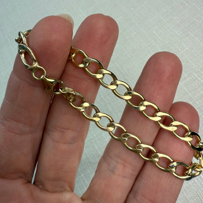 6.5" Solid 10K Gold Oval Curb Link 5.5mm Bracelet - 6.45 g