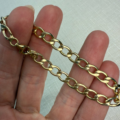 6.5" Solid 10K Gold Oval Curb Link 5.5mm Bracelet - 6.45 g
