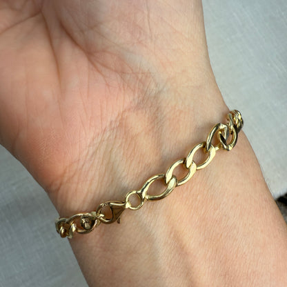 6.5" Solid 10K Gold Oval Curb Link 5.5mm Bracelet - 6.45 g
