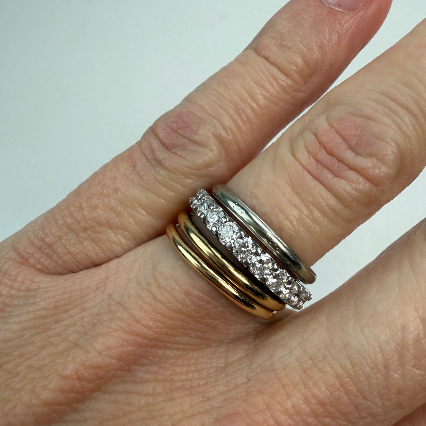 14K Vintage Classic White Gold Estate Band 1.15mm, Size 5.75