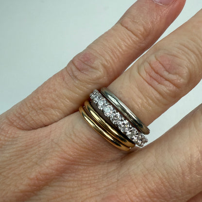 14K Vintage Classic White Gold Estate Band 1.15mm, Size 5.75