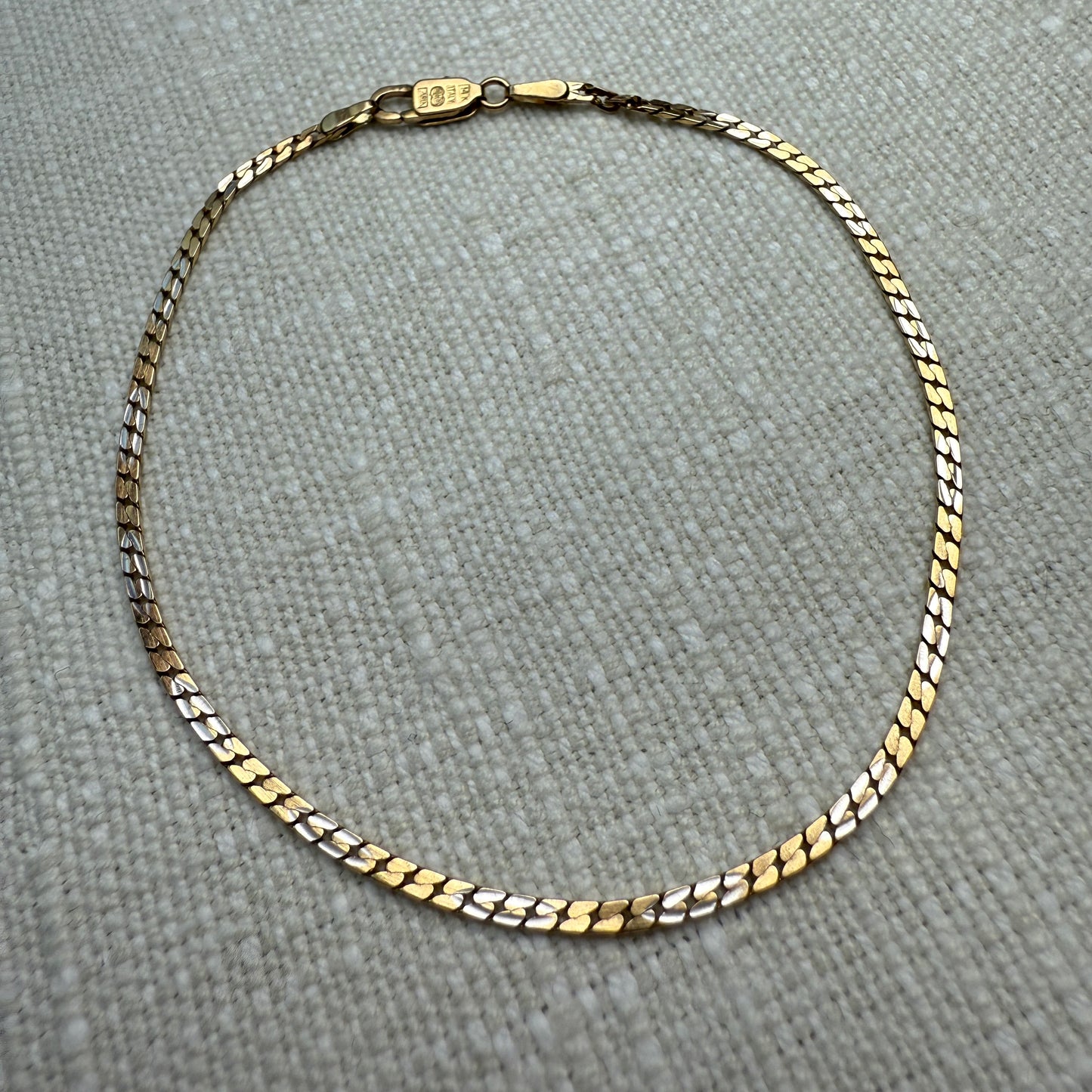7.5" 14K Two-tone Gold Italian Unoaerre S-Link Bracelet 2.47g