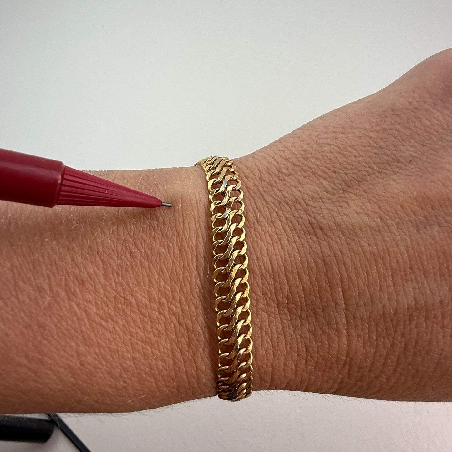 7" Vintage 14K Italian 7.0 mm Smooth Curb Bracelet 3.79g
