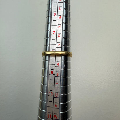 10K Yellow Gold Vintage Snowflake Signet Ring, Elegant Engraved Design Size 8.25