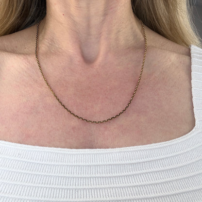 20" Solid 14K Yellow Gold Rectangular Box Chain, 7.44 g
