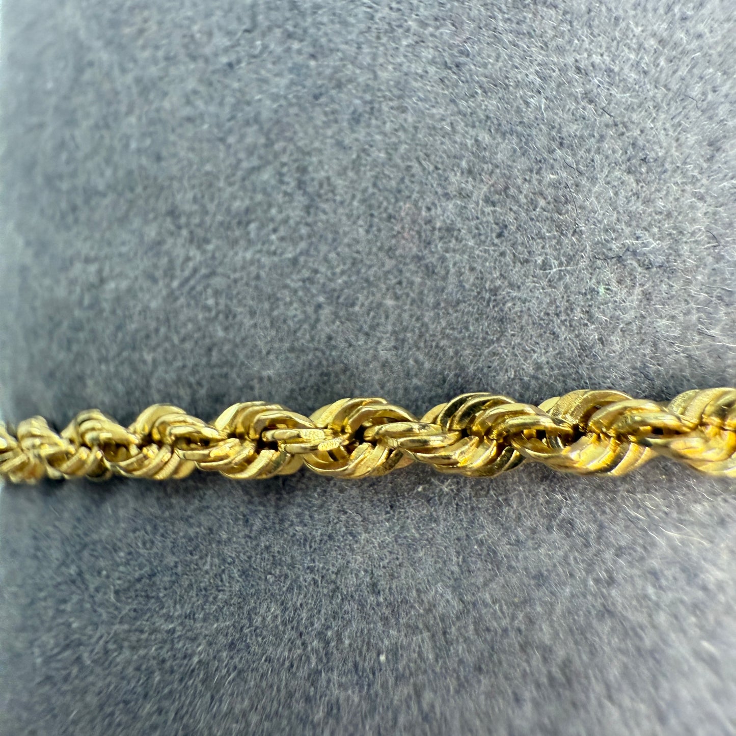 6.75" Diamond Cut Rope Bracelet 10K Yellow Gold Chain 2.13mm 2.51g
