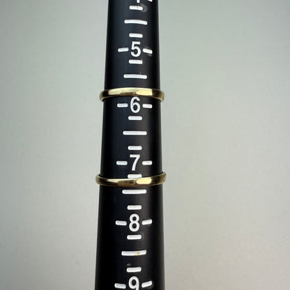 9K Yellow Gold with Emerald eyes snake ring, Size 7.25