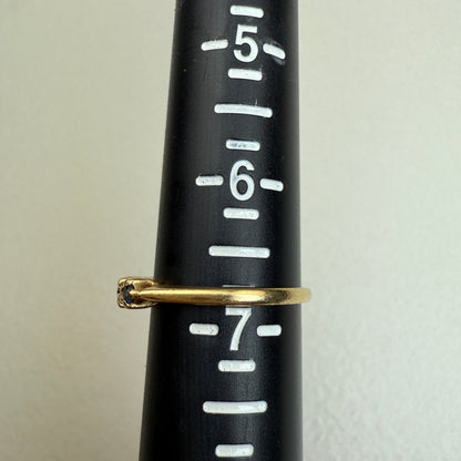 14K Vintage Sapphire and Diamond Yellow Gold Band 3.28mm, Size 6.5