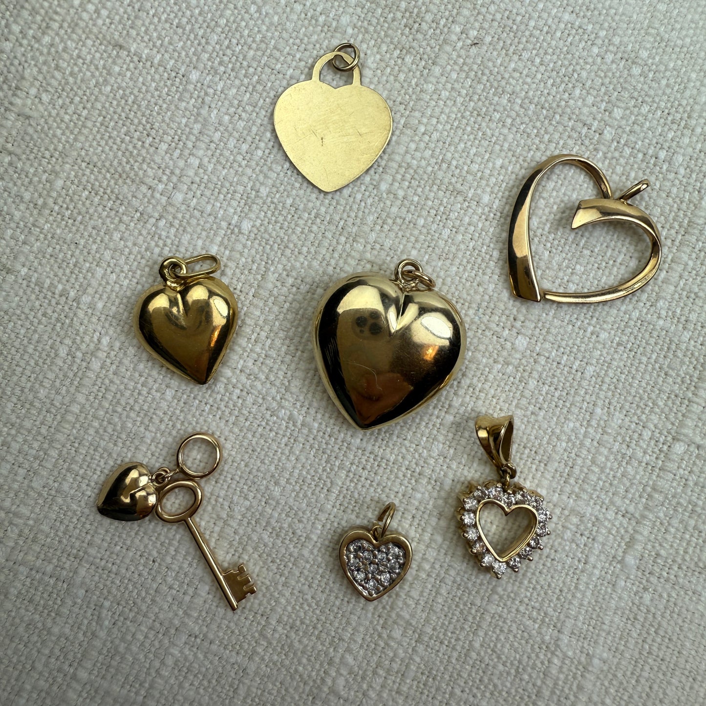 18K/14K Vintage Heart Pendants/Charms Group G (Select Your Favorite)