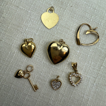 18K/14K Vintage Heart Pendants/Charms Group G (Select Your Favorite)