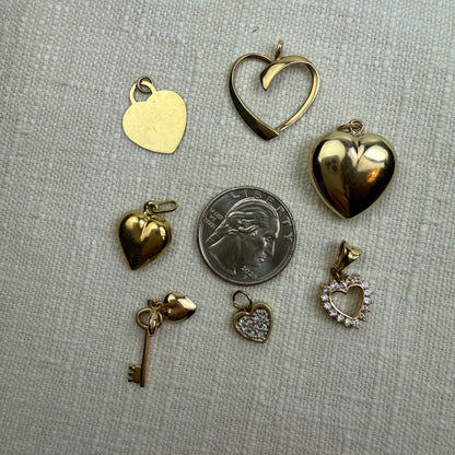 18K/14K Vintage Heart Pendants/Charms Group G (Select Your Favorite)