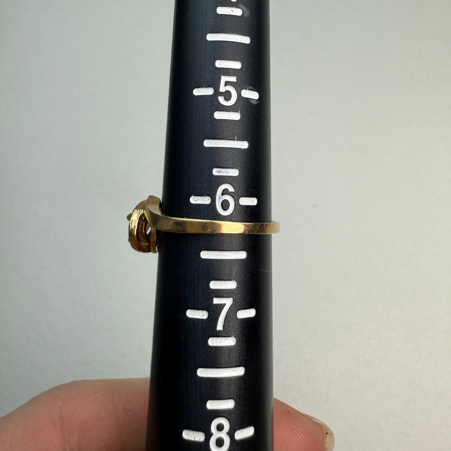 Vintage 10K Gold Opal Mid-Century Ring, Size 6.25