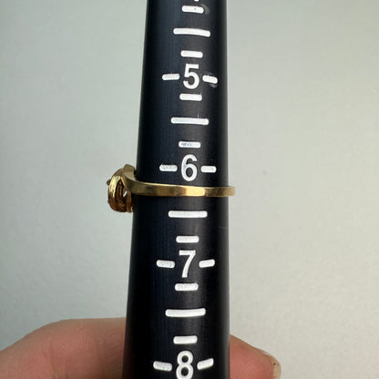 Vintage 10K Gold Opal Mid-Century Ring, Size 6.25