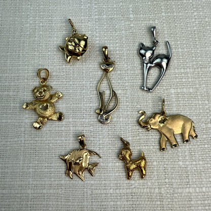 10K/14K Vintage Animal Themed Charms/Pendants, Group I (Select Your Favorite)