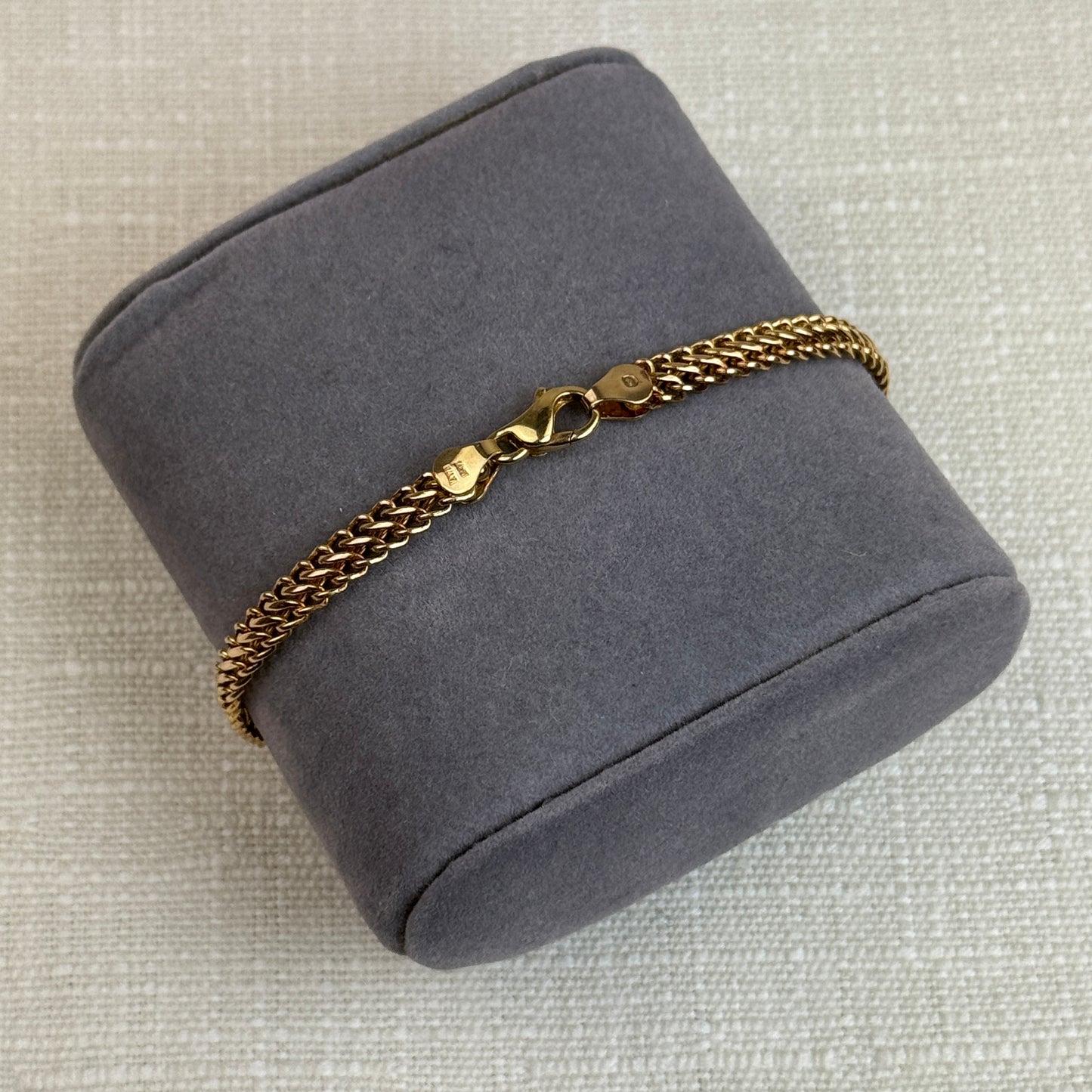 7.75" Italian Twisted Curb 14k Yellow Gold Bracelet 5.10mm, 4.71g