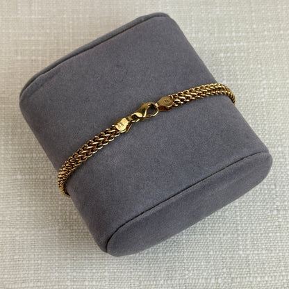 7.75" Italian Twisted Curb 14k Yellow Gold Bracelet 5.10mm, 4.71g