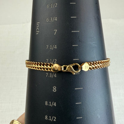 7.75" Italian Twisted Curb 14k Yellow Gold Bracelet 5.10mm, 4.71g
