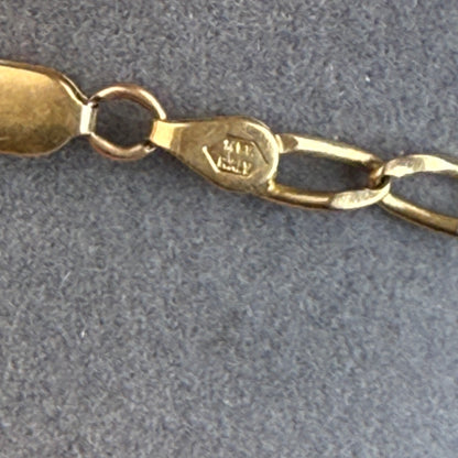 7.25" Italian Elongated Cable 14K Yellow Gold Bracelet 3.6mm 4.44g