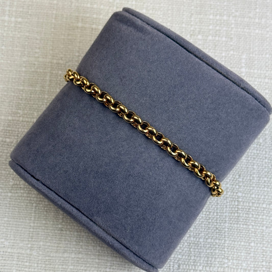 6.5" Italian Rolo Bracelet 10K Yellow Gold 4mm 4.48g