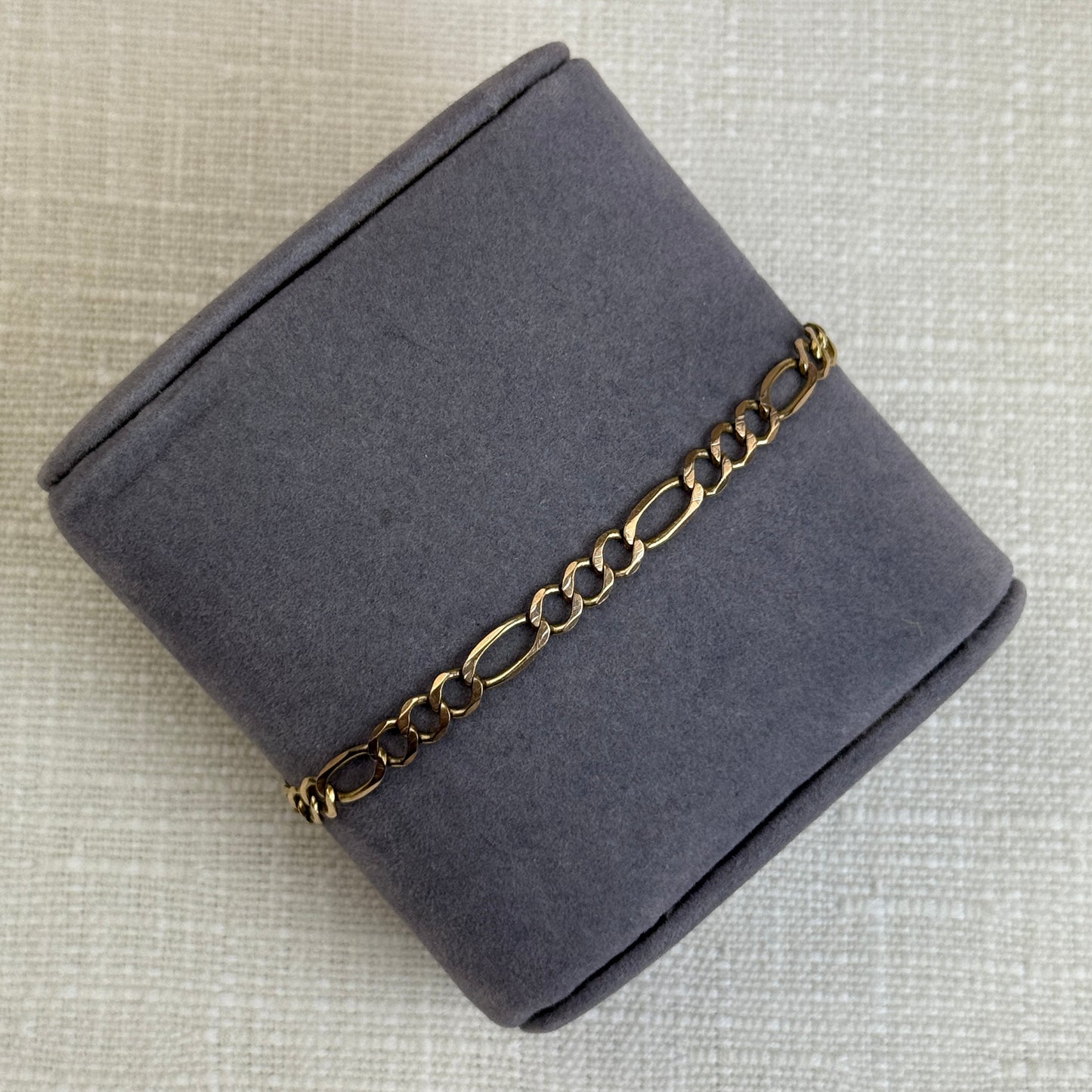 7.25" Classic Figaro 10K Yellow Gold Bracelet 4.55mm 3.66g