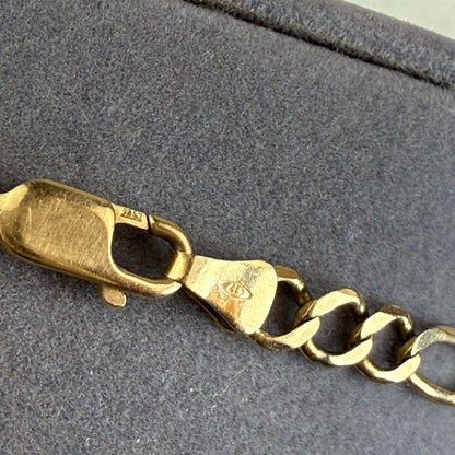 7.25" Classic Figaro 10K Yellow Gold Bracelet 4.55mm 3.66g