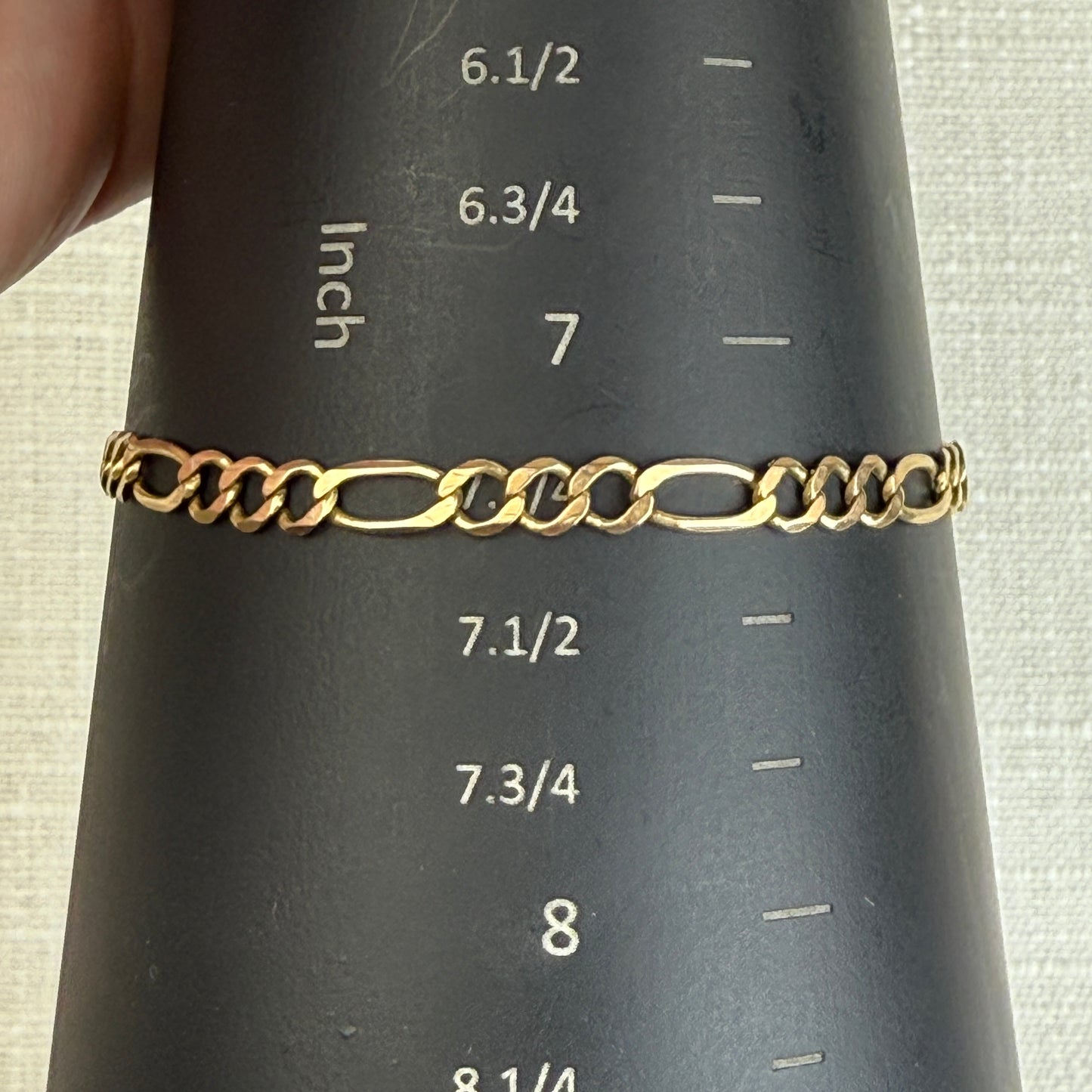 7.25" Classic Figaro 10K Yellow Gold Bracelet 4.55mm 3.66g