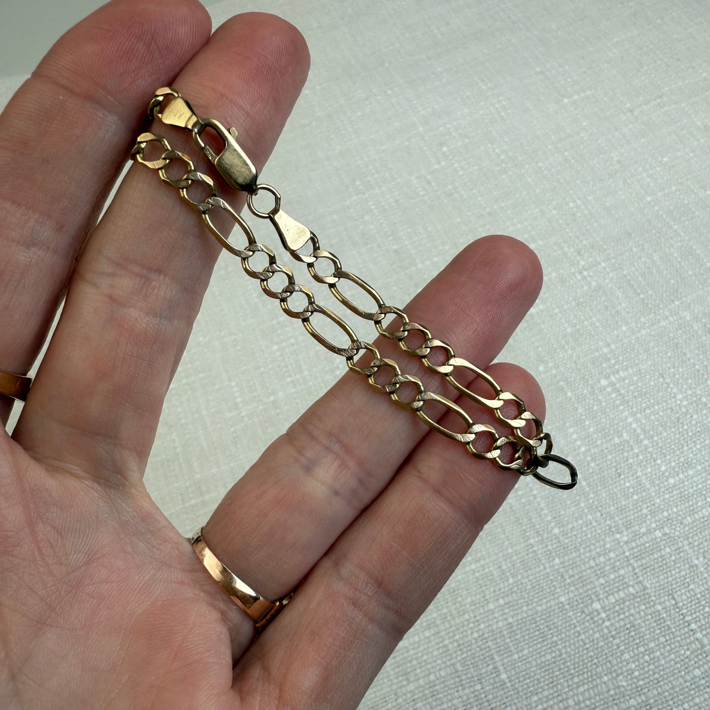 7.25" Classic Figaro 10K Yellow Gold Bracelet 4.55mm 3.66g