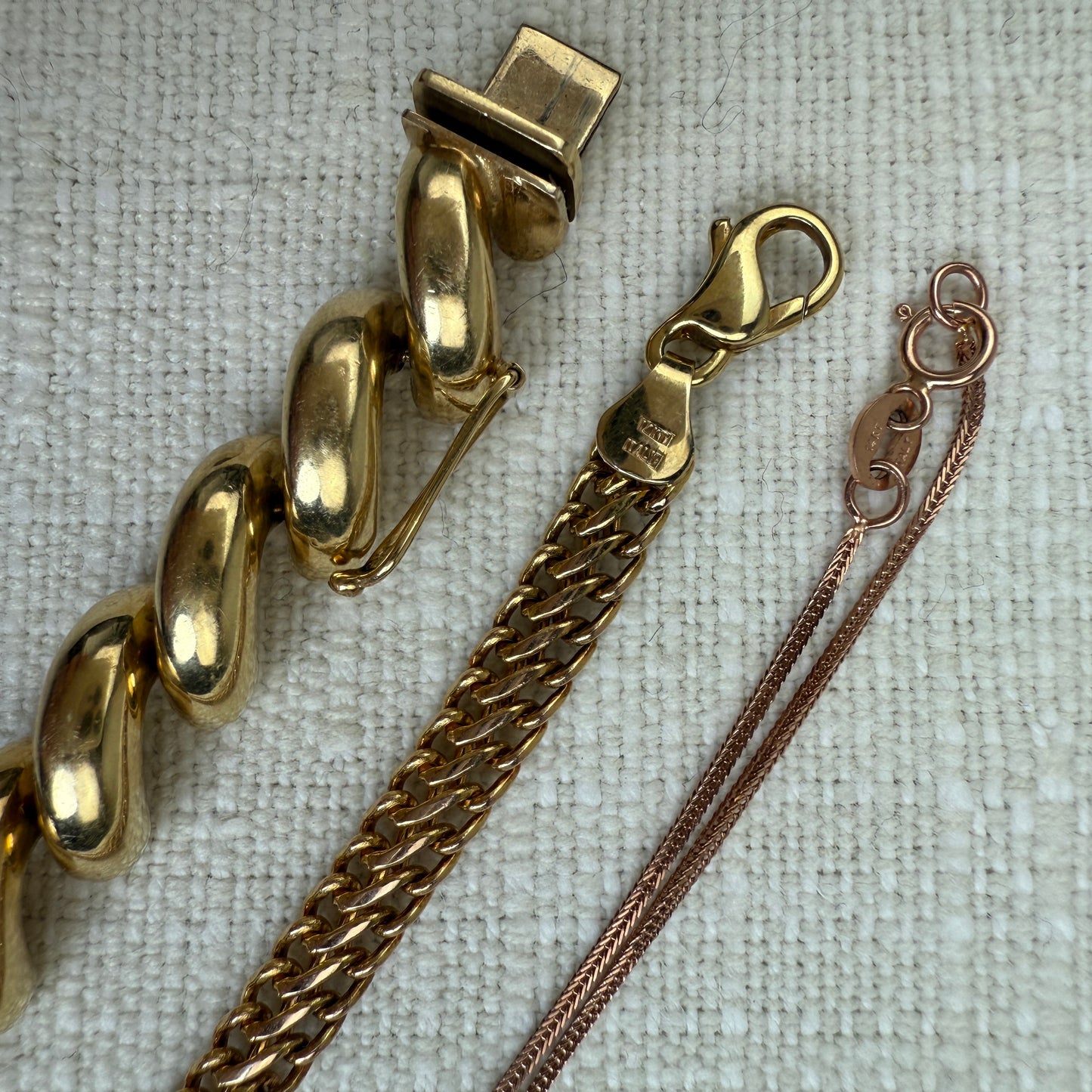 7.75" Italian Twisted Curb 14k Yellow Gold Bracelet 5.10mm, 4.71g