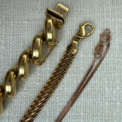 7.75" Italian Twisted Curb 14k Yellow Gold Bracelet 5.10mm, 4.71g