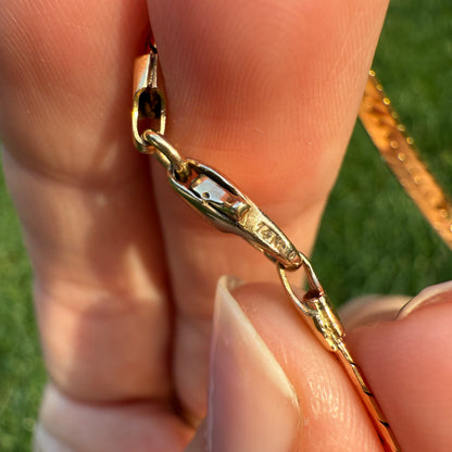 6.75" Solid 14K Gold Herringbone Link 3.9mm Bracelet - 6.07 g