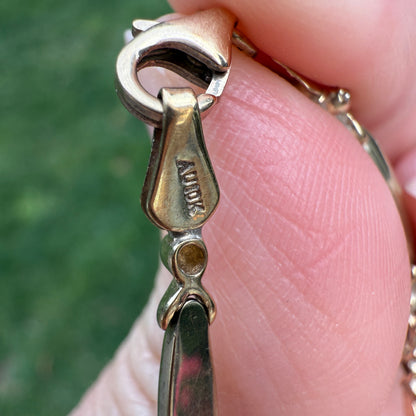 7" Solid 10K Yellow Gold Bracelet with Oval Rubies 4.4g (See Video for Condition)