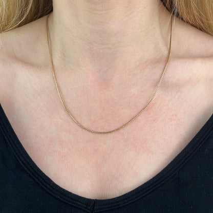 19" Solid 14K Yellow Gold Italian Spiga Wheat Chain, 1.22 mm 5g