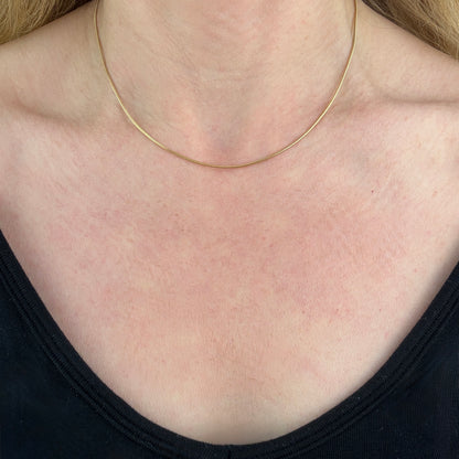 15.5" Italian UNOARRE Solid 14K Yellow Gold Snake Link Chain .91 mm 3.92g