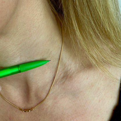 15.5" Italian UNOARRE Solid 14K Yellow Gold Snake Link Chain .91 mm 3.92g