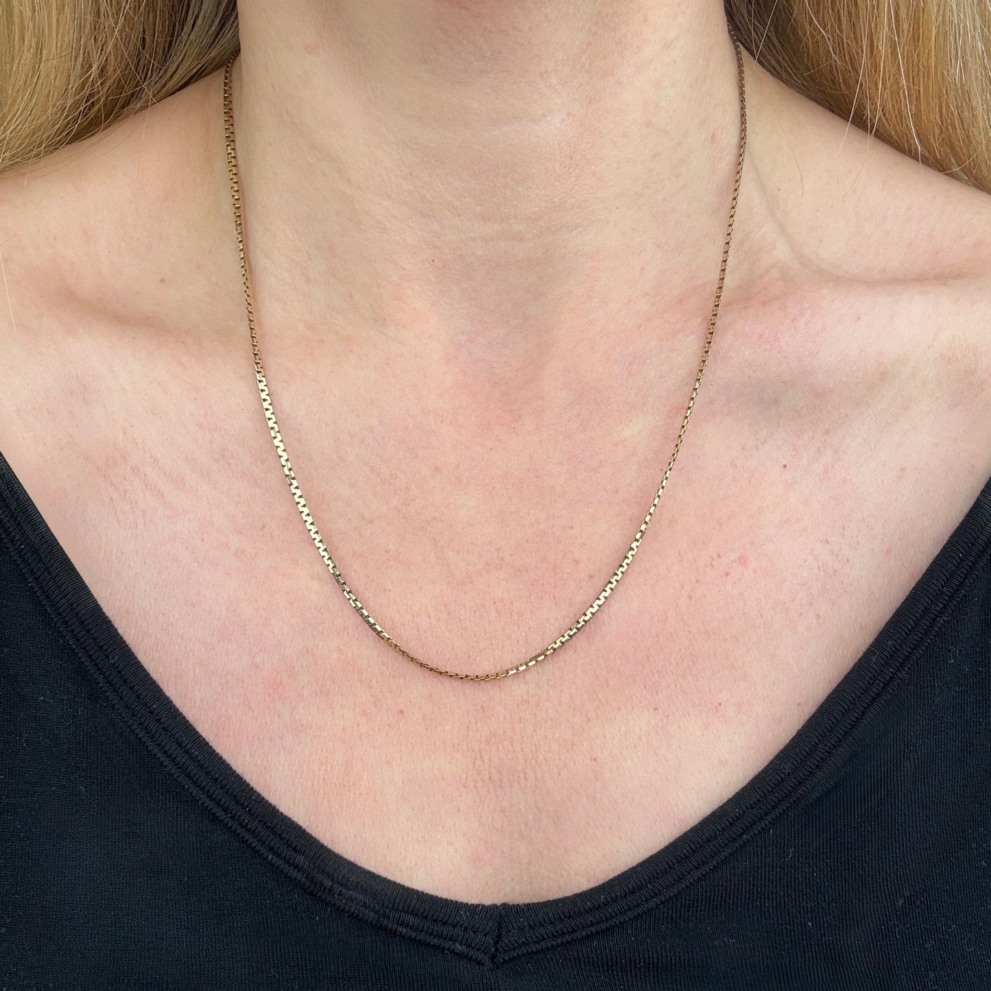 19.5" Solid 14K Yellow Gold Italian Box Chain, 1.8mm 6.74g