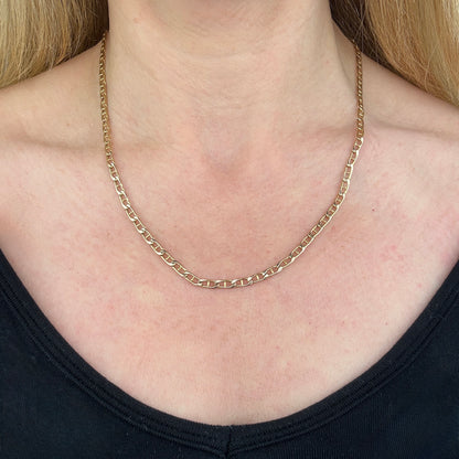 20" Estate Italian Solid 10K Yellow Gold Mariner Chain, 6.29g