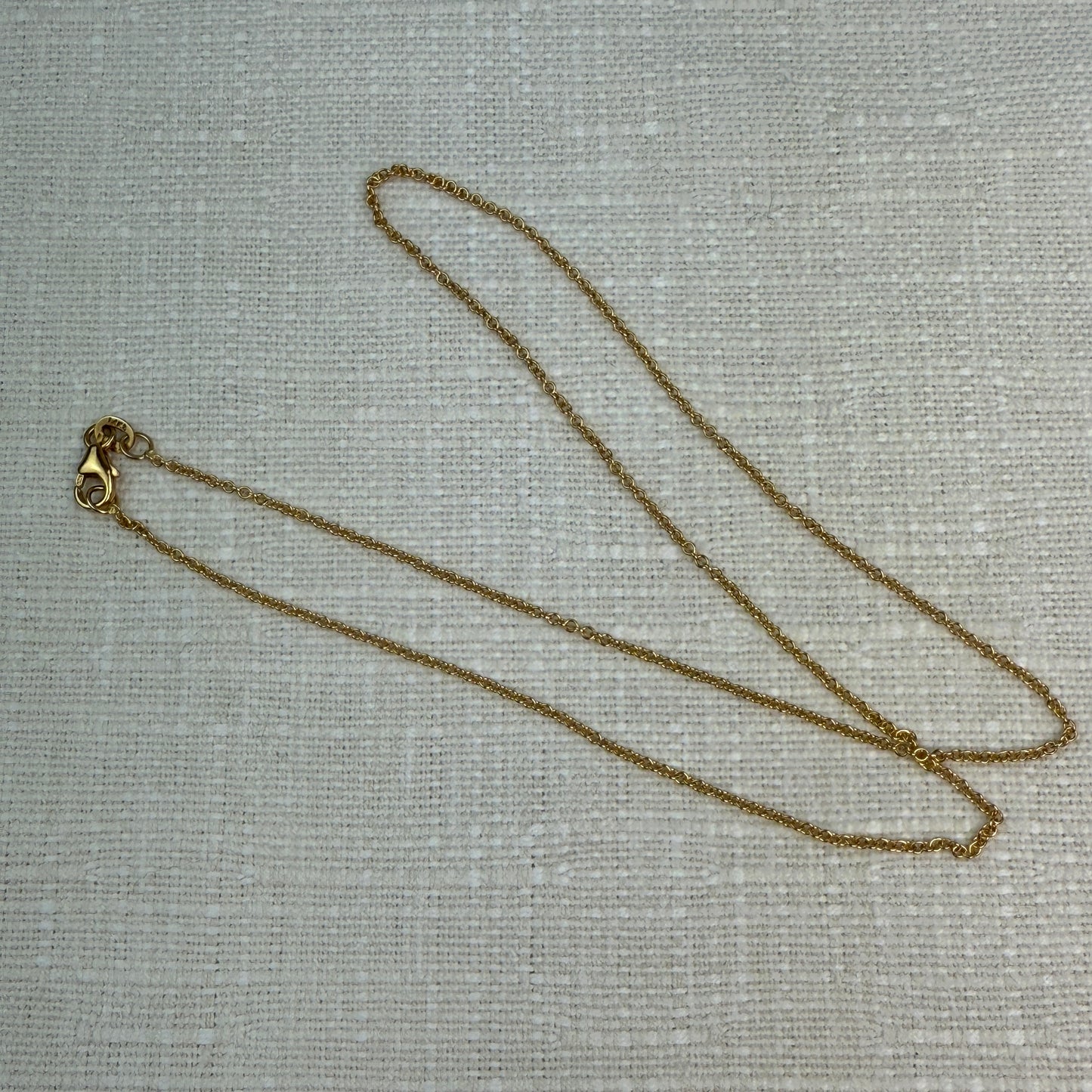 18" Italian Solid 14K Yellow Gold Cable Link Chain .92 mm 2.93g