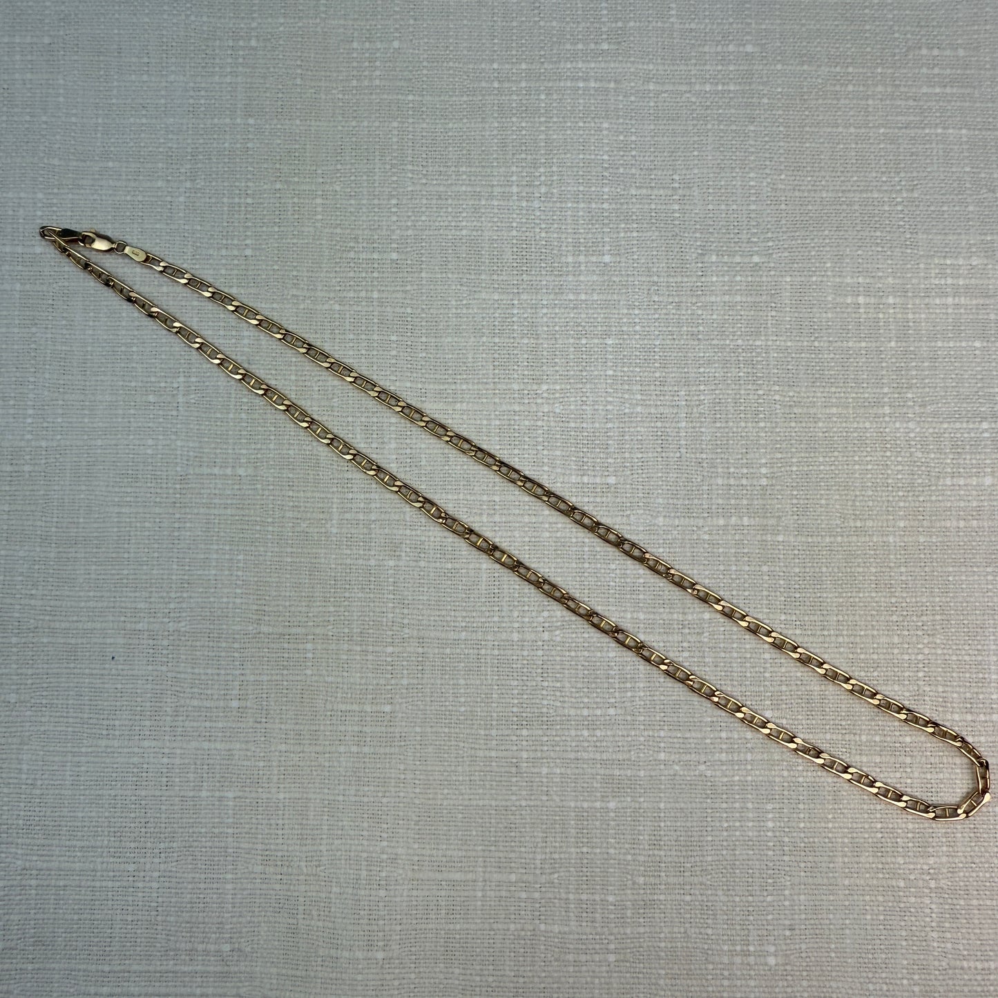 20" Estate Italian Solid 10K Yellow Gold Mariner Chain, 6.29g