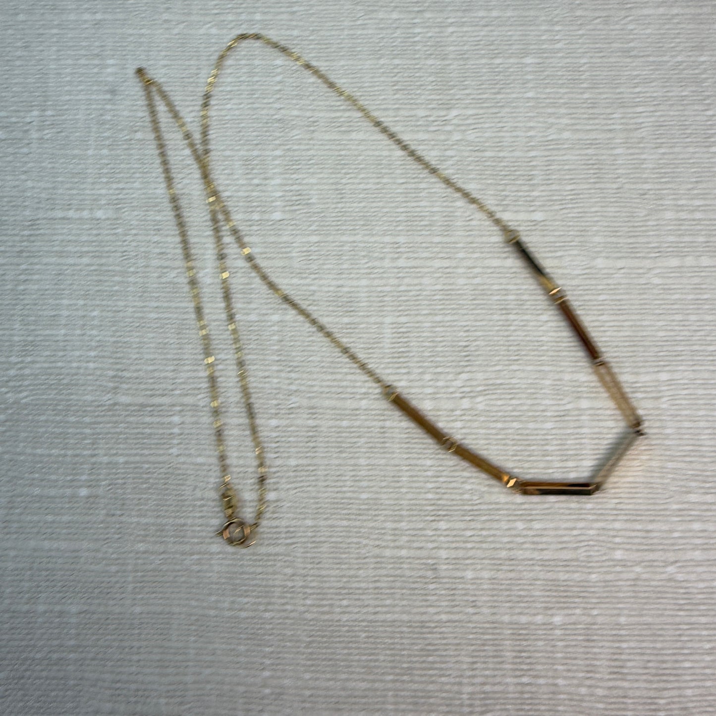 18" Italian Solid 14K Yellow Gold Fancy Bar Link Chain, 1.26g